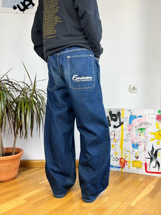 Eminem 🔥Rare Eminem pants denim embroidered logo🔥 | Grailed