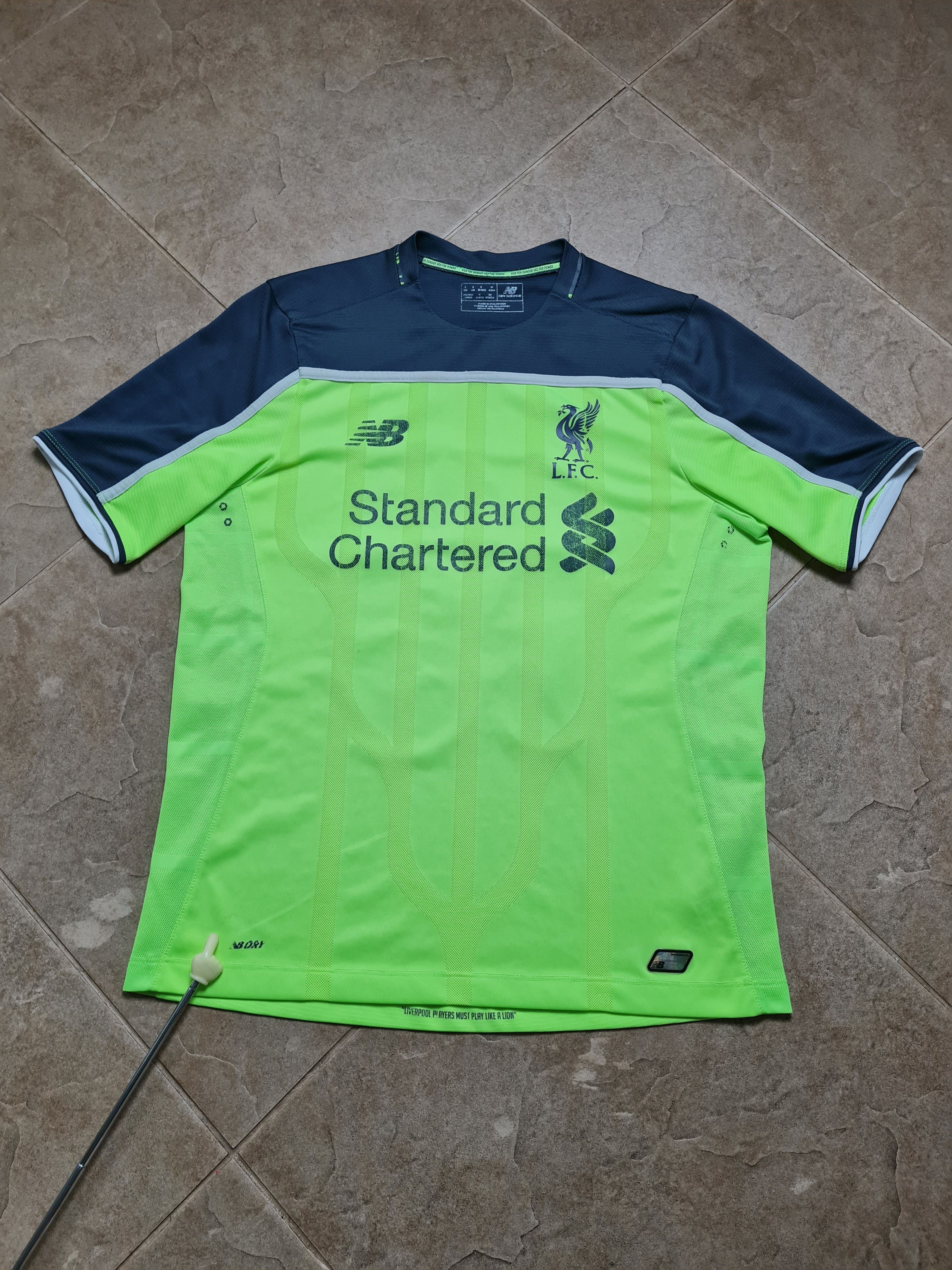 New Balance LIVERPOOL FC 2016/17 Third Sadio MANE 19 NB Toxic Green Size US S / EU 44-46 / 1 - 3 Thumbnail