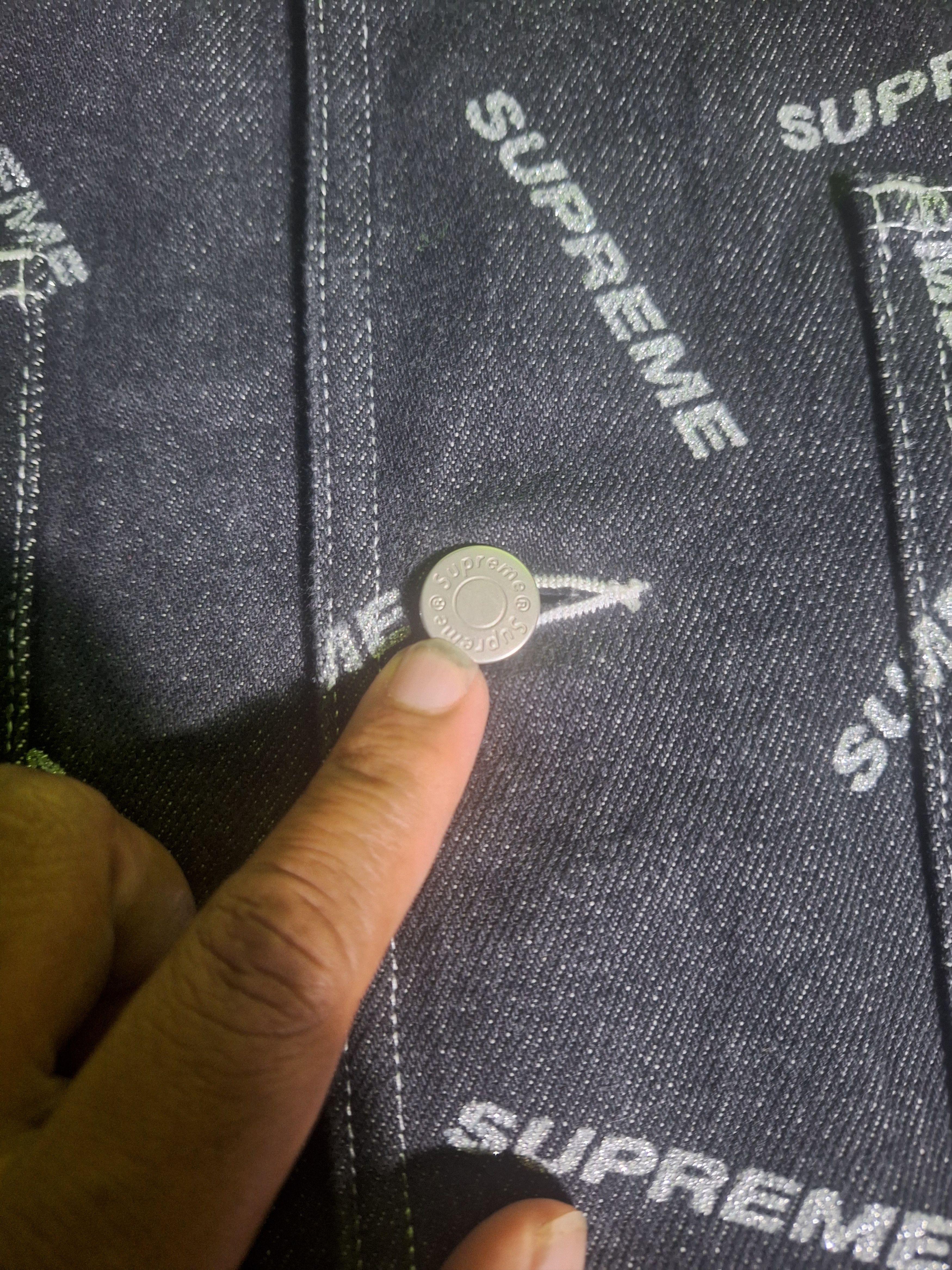Supreme Chore Denim Supreme Gliters Aop Size US XL / EU 56 / 4 - 5 Thumbnail