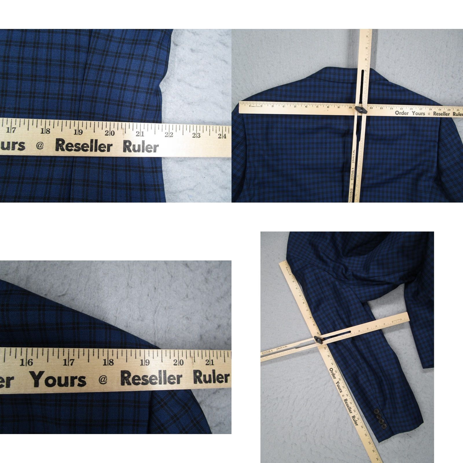 Nordstrom VINTAGE John W. Nordstrom Sport Coat Blazer 44L Blue Wool Check Men’s Coat 2 Piece - Not applicable? Size 44R - 9 Thumbnail