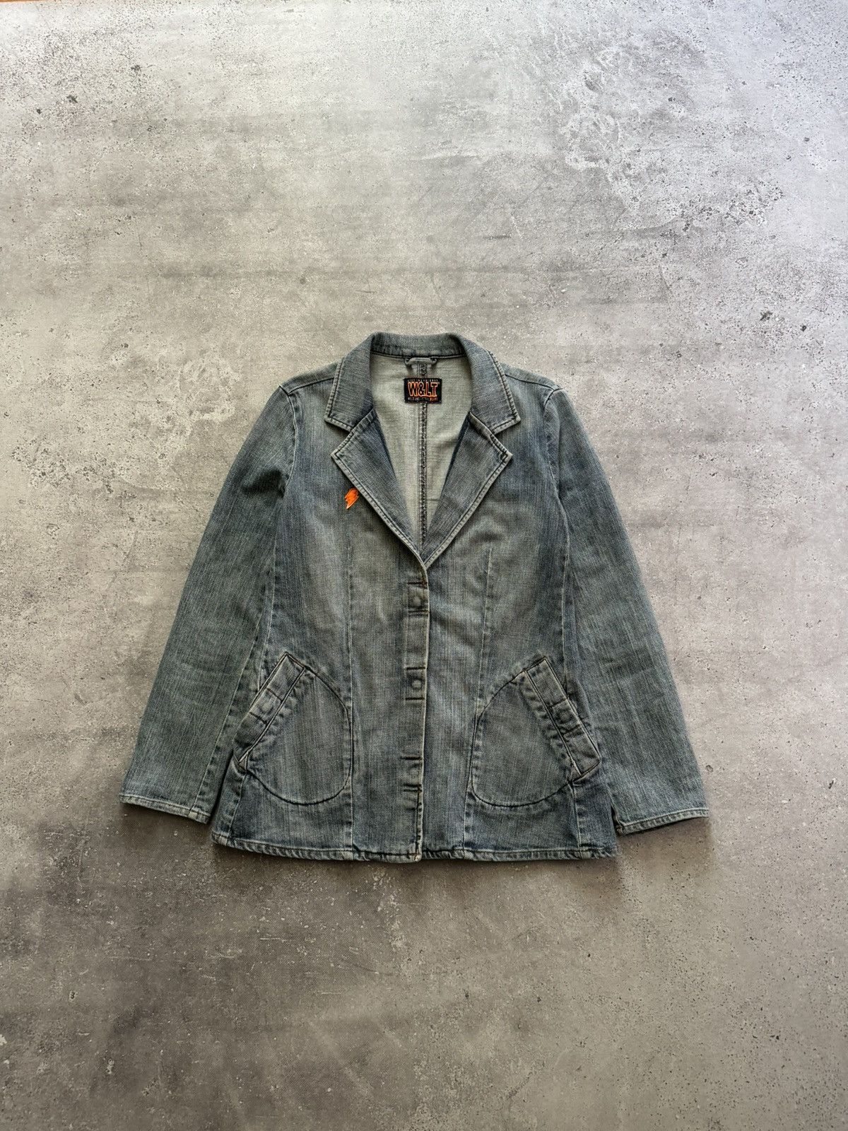 Image of W Lt x W Lt Walter Van Beirendonck W&lt Walter Van Beirendonck Women’S Denim Jacket in Blue Denim, 