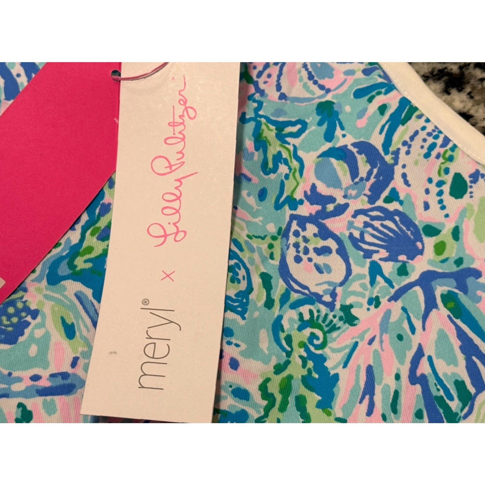 Lilly Pulitzer Lilly Pulitzer Tank Top Canna Bra Surf Blue XL UPF 50+ Multicolor Womens Sleeveless Activewear Shirt Size XL / US 12-14 / IT 48-50 - 6 Thumbnail
