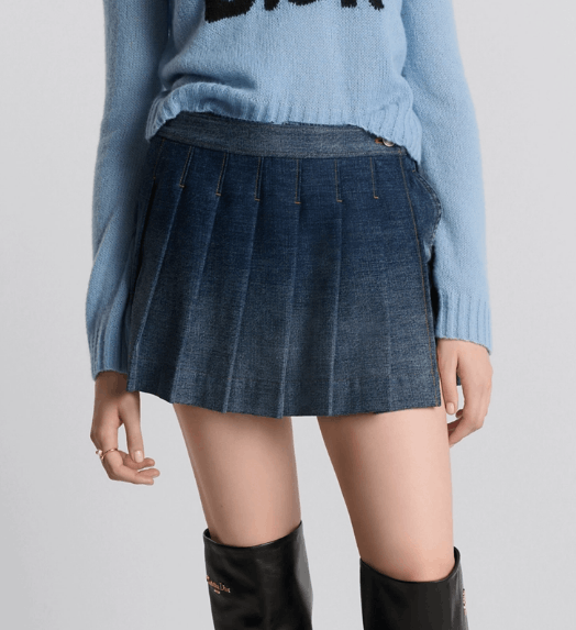 Dior o1w1db11225 452J51 Mini Skirt with Integrated Short in Blue Size 30" / US 8 / IT 44 - 5 Thumbnail
