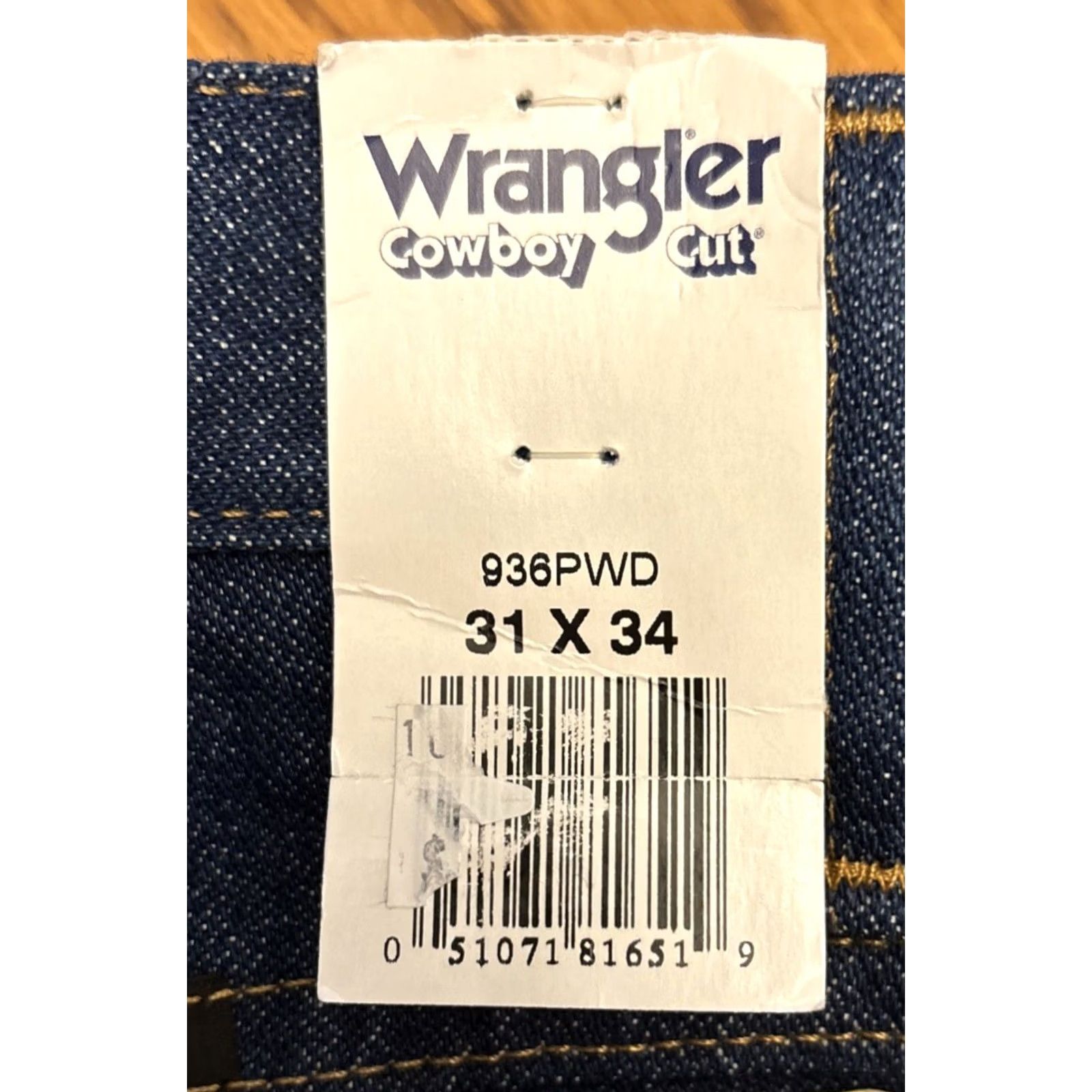 Wrangler VINTAGE Wrangler 31x34 Cowboy Cut Slim Fit Jeans Mens 100% Cotton Denim NWT Wrangler Cowboy Cut Blue 5-Pocket Rise 11.5" Belt Loops Nicaragua Size US 31 - 7 Thumbnail
