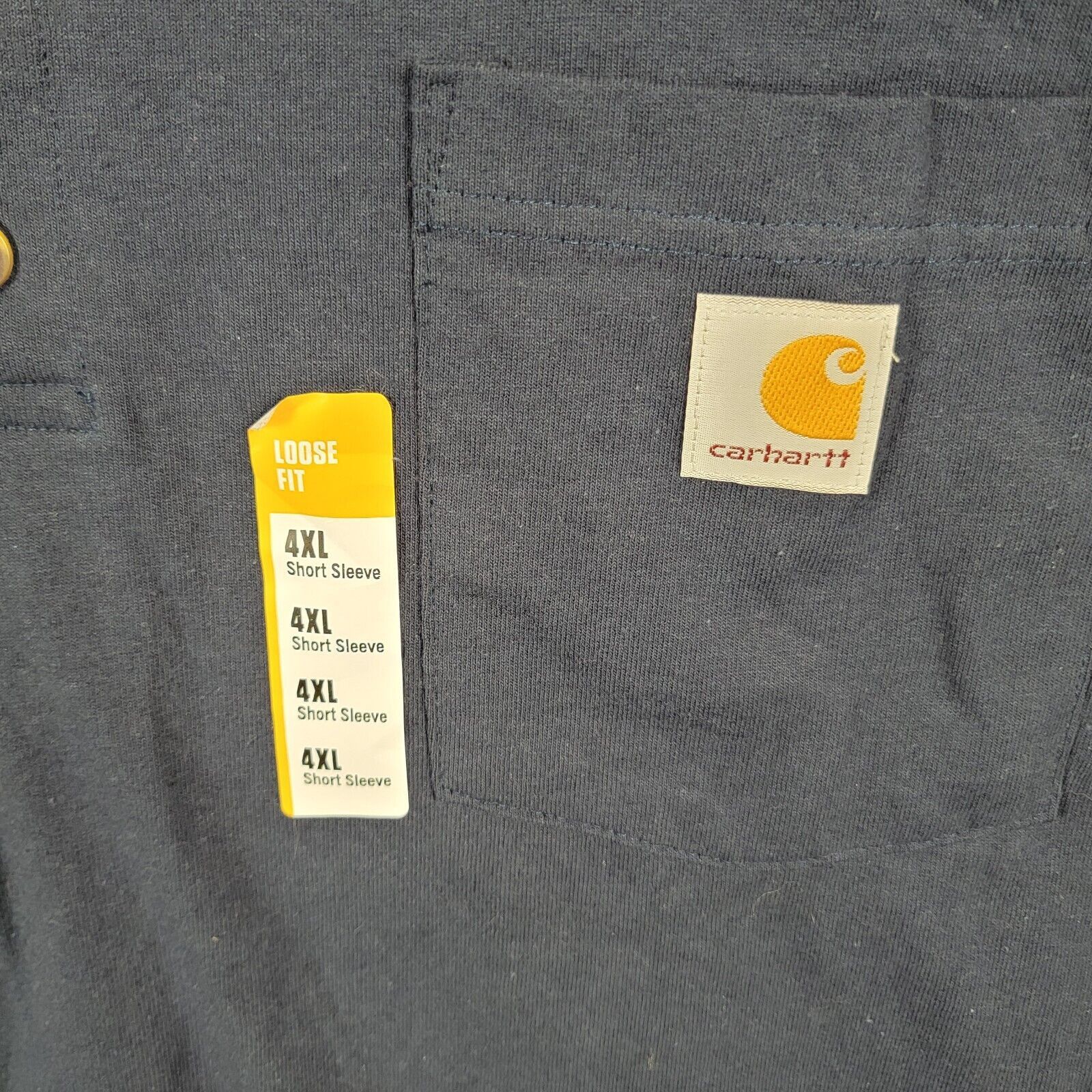 Carhartt CARHARTT T-Shirt 4XL Navy Loose Fit Henley Pockets (327) Size US XXL / EU 58 / 5 - 4 Thumbnail