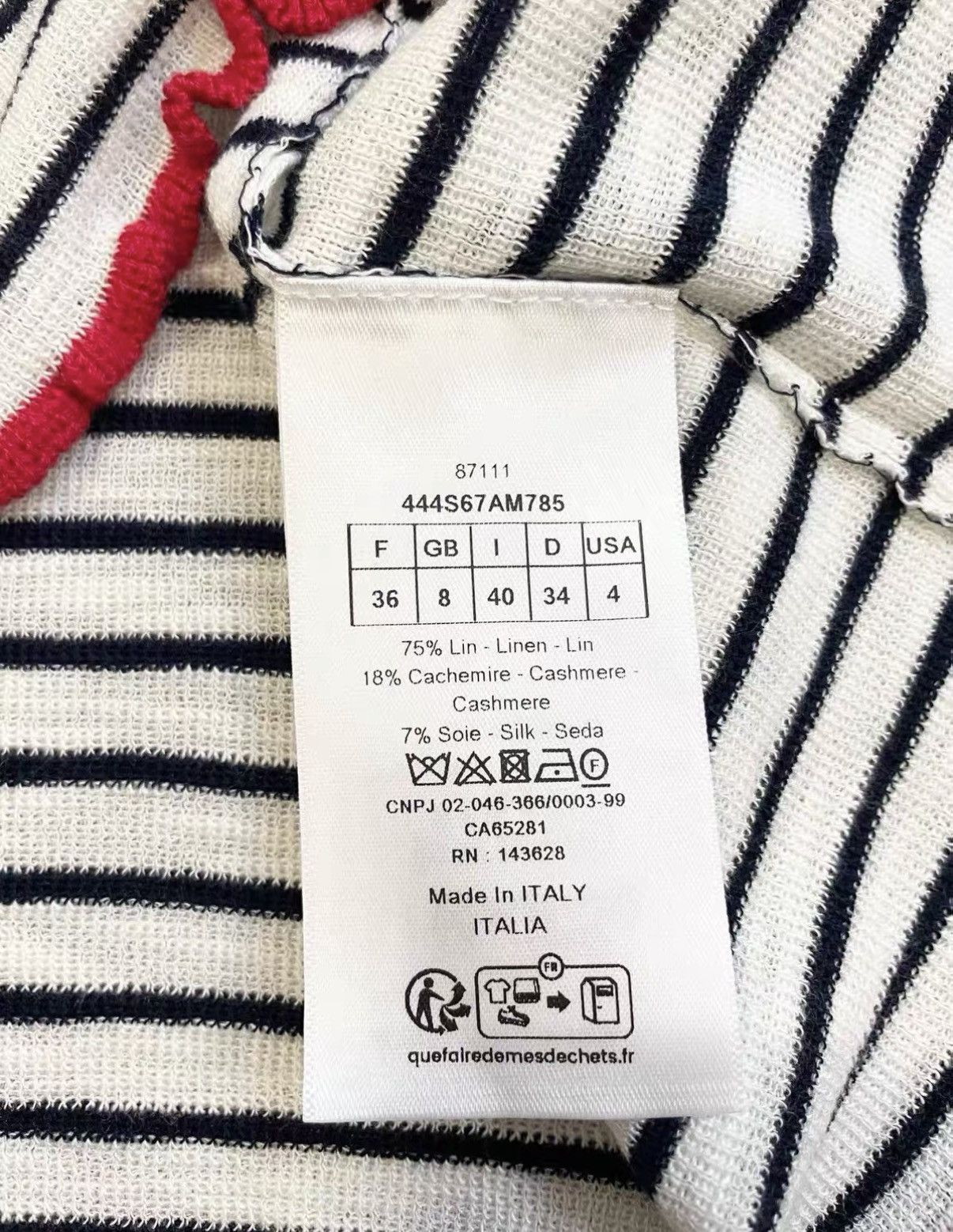Dior Dior Classic Striped Sailor Collar Short Sleeve Top J33 Size XS / US 0-2 / IT 36-38 - 5 Thumbnail