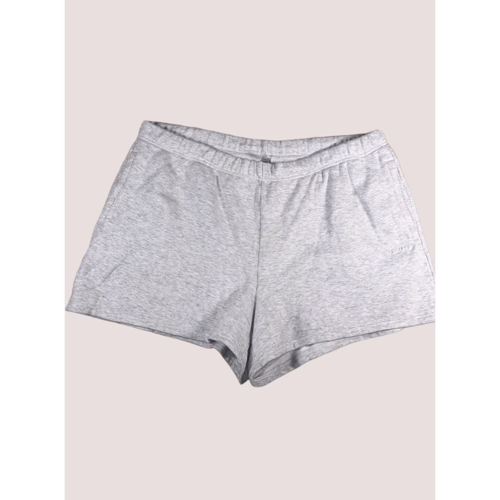 Skims Sweat Shorts Women's 1XL Gray Fleece Relaxed Fit Drawstring Pockets, Women's (Size 40)
