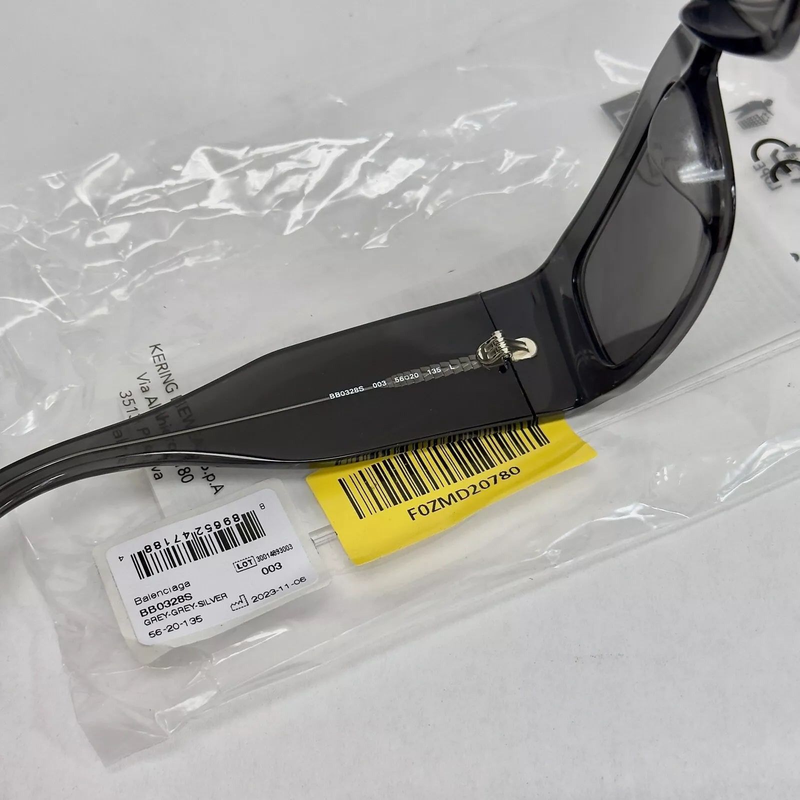 Balenciaga BALENCIAGA PANTHER 0328 Gray Silver Sunglass BB0328S 003 Size ONE SIZE - 7 Thumbnail
