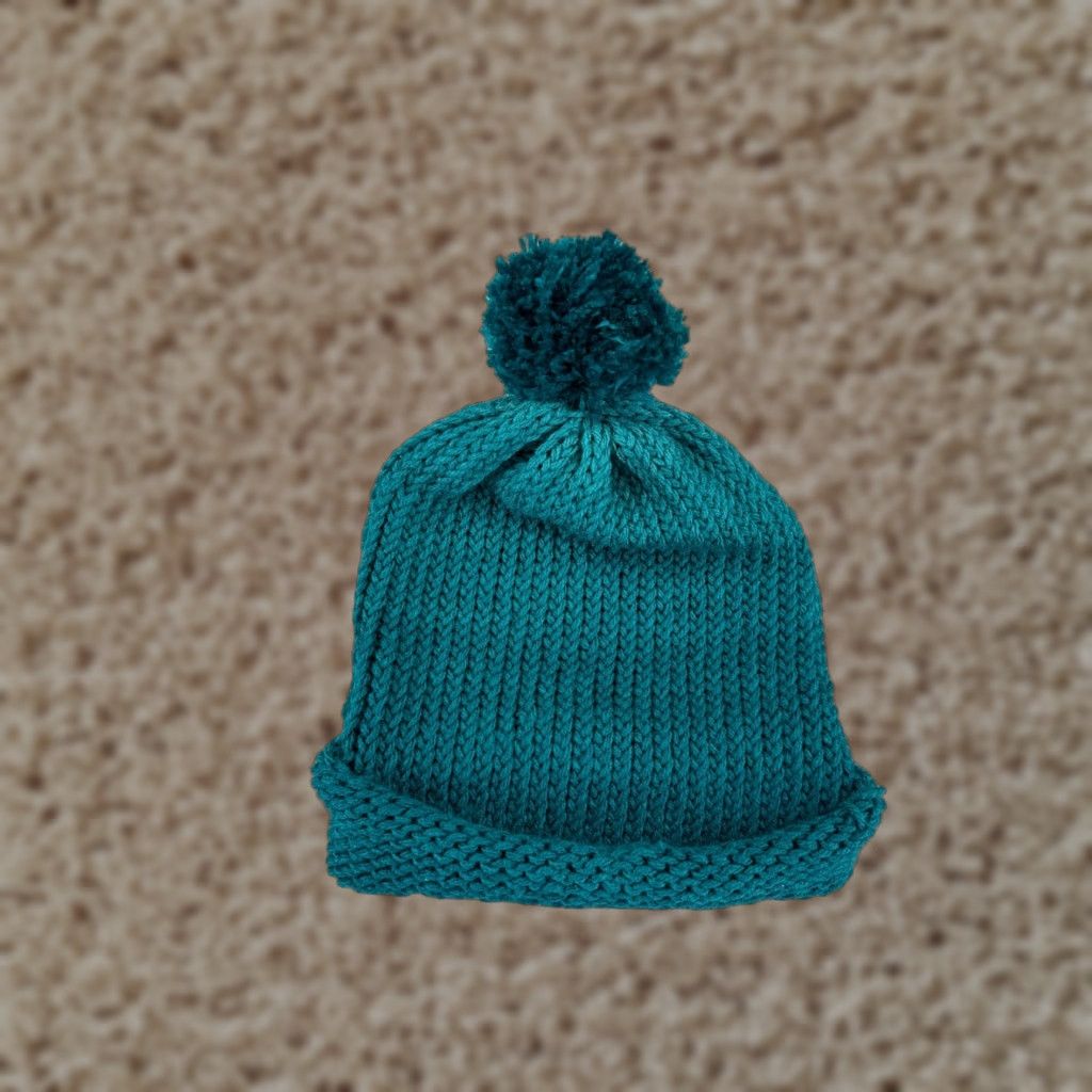 Vintage WOMEN Beanie / Toque - Knit Acrylic Blend - Teal Green - One Size - Ski Casual Winter Hat / Adult Women Beanie - Green Knit Hat Size ONE SIZE - 1 Thumbnail