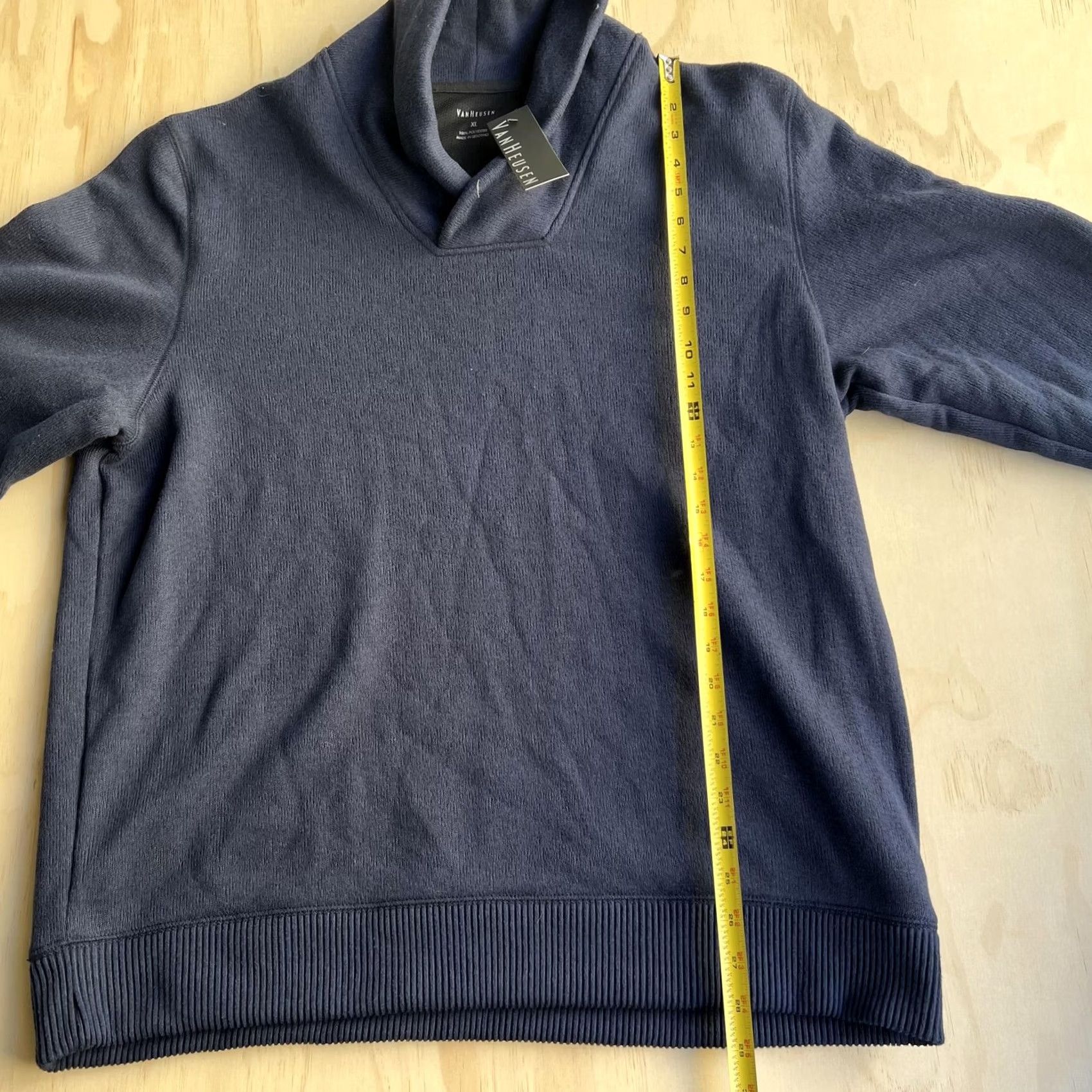Van Heusen Van Heusen Sweater Mens XL Blue Shawl Collar V Neck Polyester Knit Pullover Size US XL / EU 56 / 4 - 4 Thumbnail