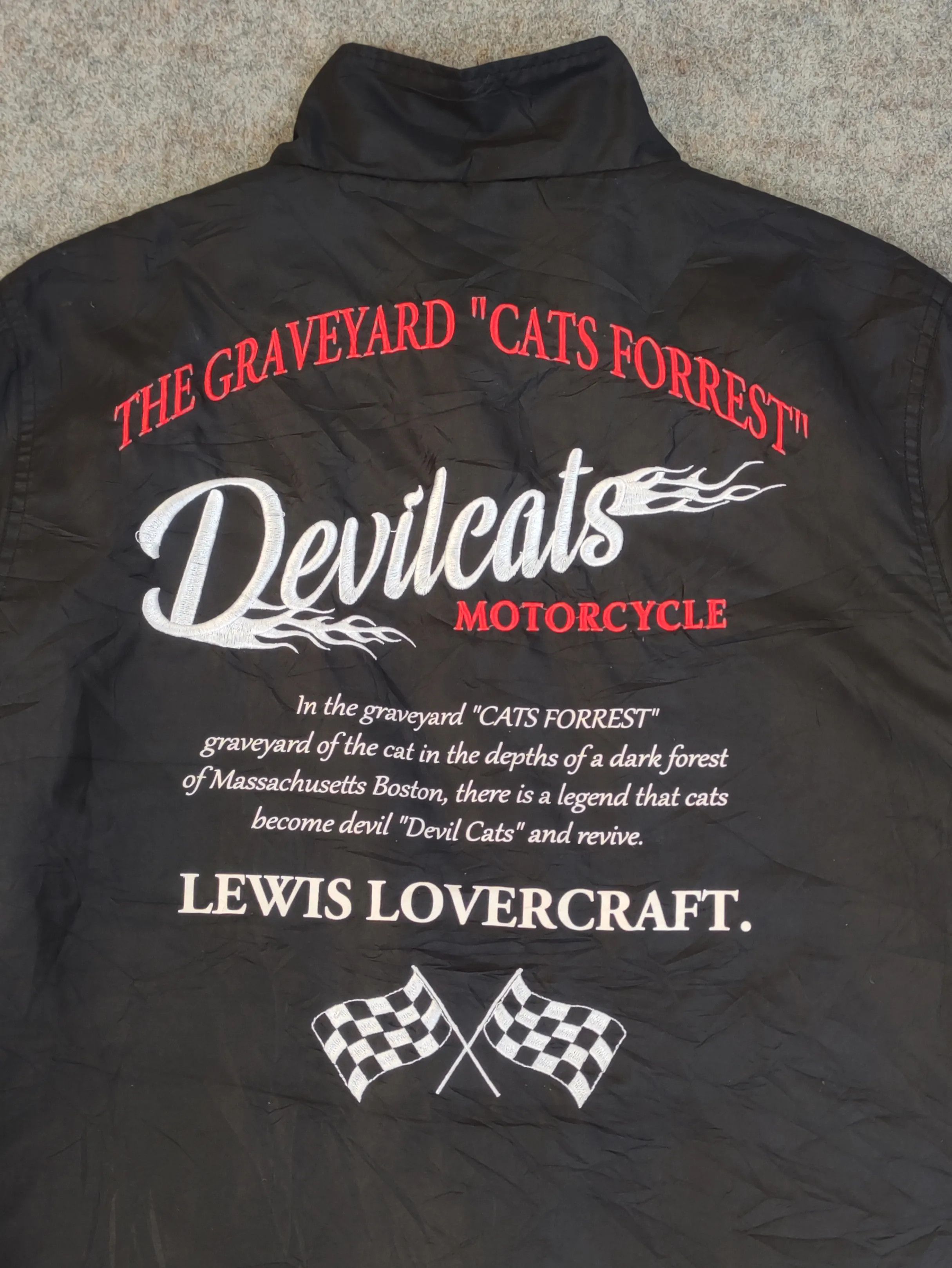 NASCAR Vintage Devilcats Motorcycle Racing Jacket J038 Size US L / EU 52-54 / 3 - 14 Thumbnail