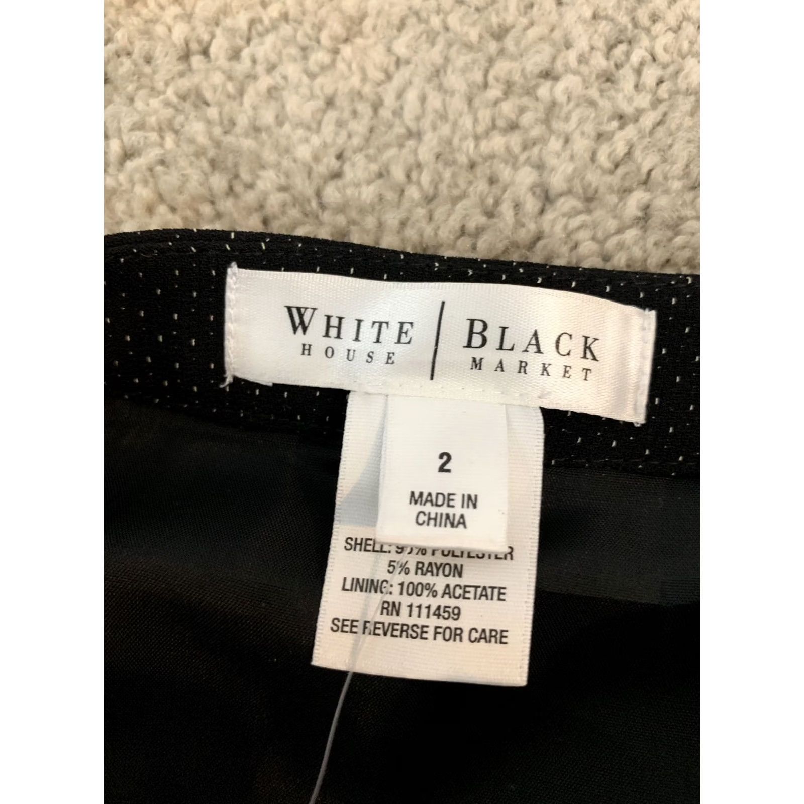 White House Black Market VINTAGE? NEW White House Black Market Skirt Women's Size 2 Knee Length Polka Dot Black Rope Belt UK? Size 26" / US 2 / IT 38 - 2 Thumbnail