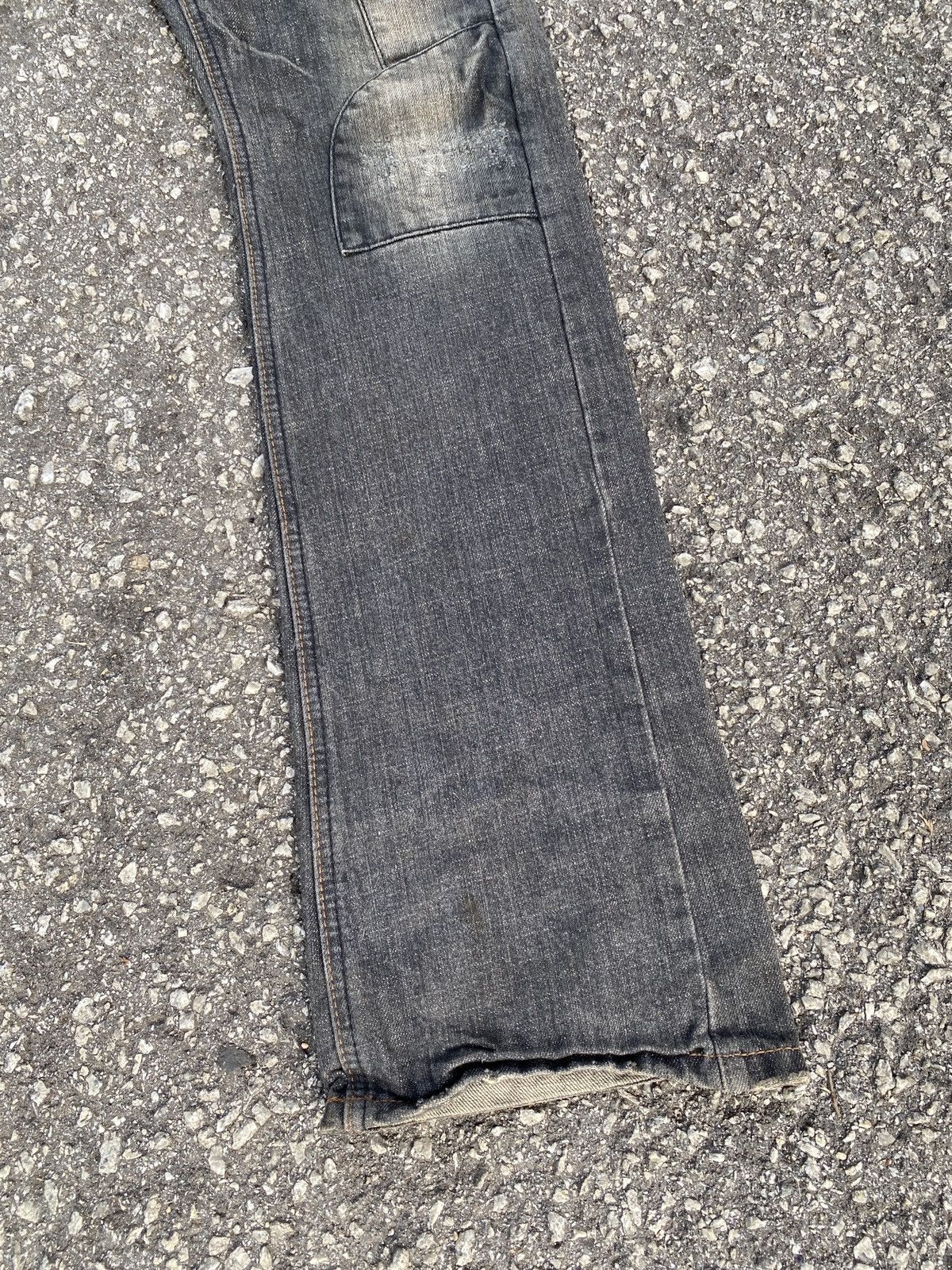 If Six Was Nine × Japanese Brand × Le Grande Bleu (L.G.B.) Flare Vintage Steen Blue Patchwork Distressed Denim Size US 31 - 5 Thumbnail