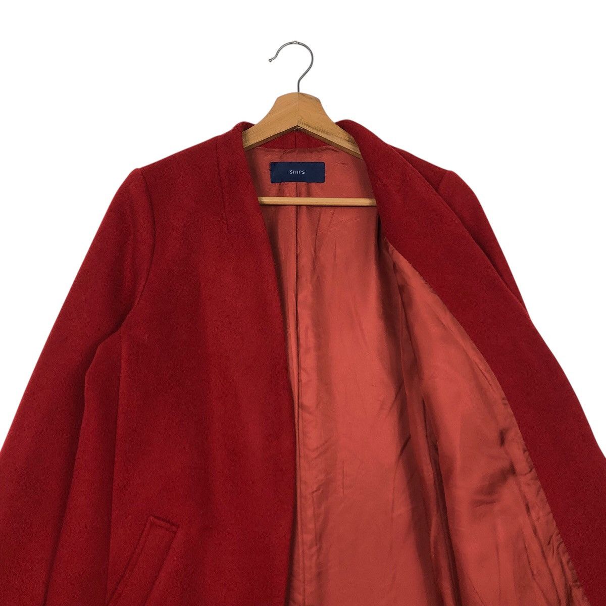 Japanese Brand 📌Rich Red Vintage Long Wool Jacket Ships Issey Miyake Size M / US 6-8 / IT 42-44 - 14 Thumbnail