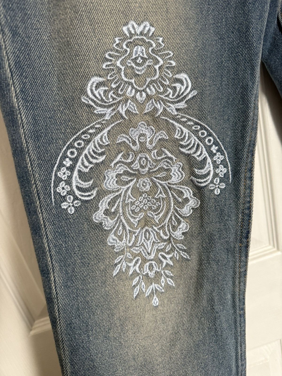 Sangiev Sangiev Blue Embroidered Denim Size US 30 / EU 46 - 3 Thumbnail