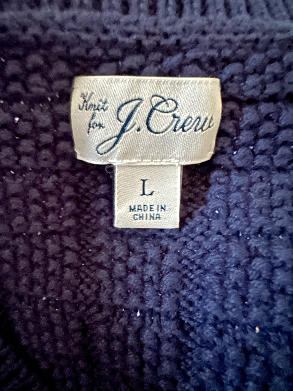 J.Crew J.Crew Textured Navy V-Neck Sweater Vest Size US L / EU 52-54 / 3 - 3 Thumbnail