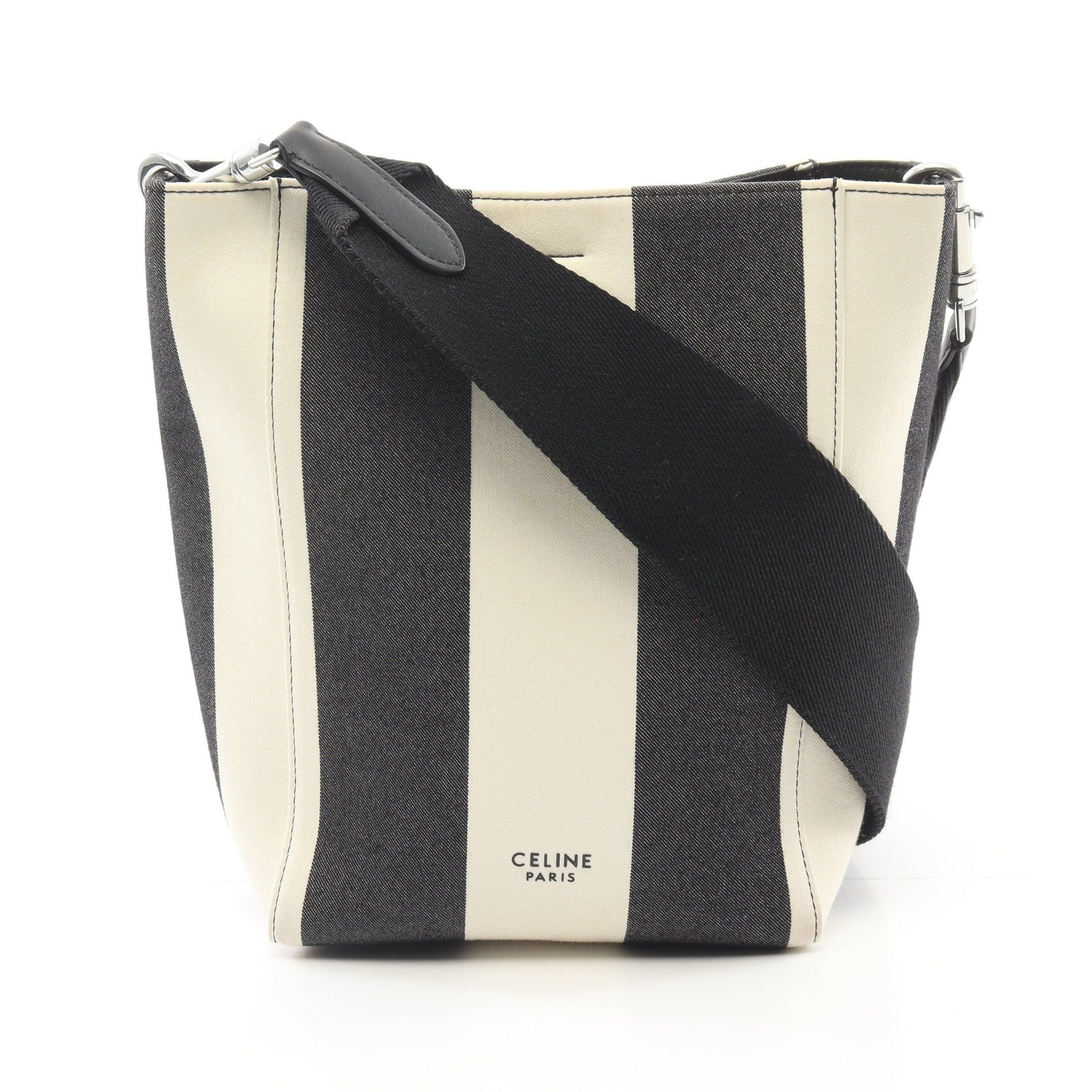 Celine Celine Sangle Bucket Small Shoulder Bag Canvas Black Off White Size ONE SIZE - 1 Thumbnail