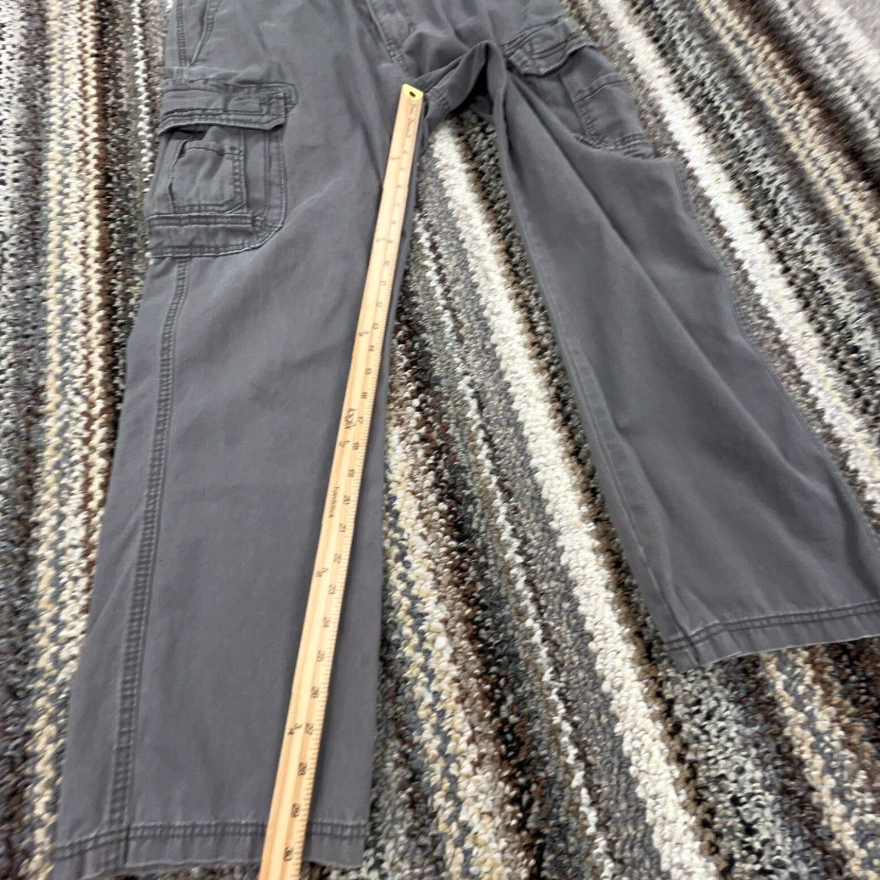 Vintage VINTAGE Union Bay Pants Cargo Men 36x32 Beige Cotton Canvas Baggy Straight 5-Pocket Y2K 2000s Mens Size US 36 / EU 52 - 6 Thumbnail