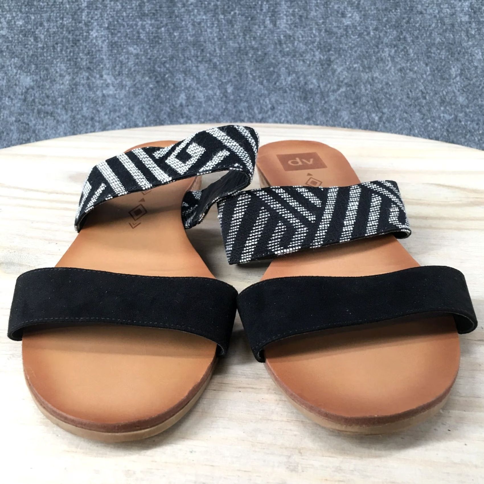 Dolce Vita Dolce Vita Bailey Slides Sandals Women Black Fabric Slip On Straps 10 Flat Shoe Size US 10 / IT 40 - 6 Thumbnail