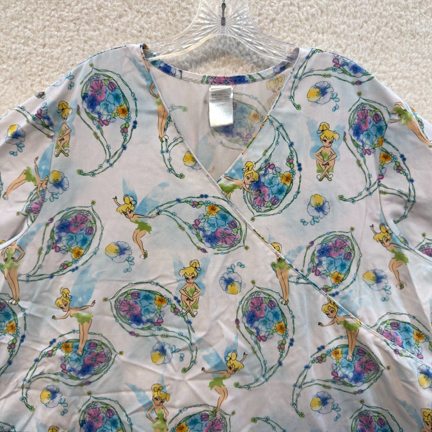 Disney VINTAGE Disney Tinkerbell Scrub Top White 2XL Womens Nurse XXL Size US XXL / EU 58 / 5 - 3 Thumbnail