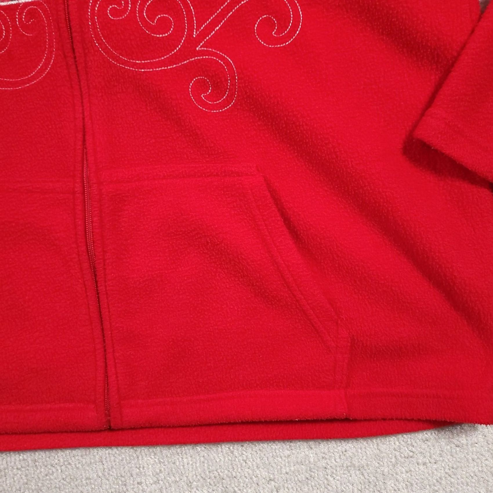Disney Disney Mickey Mouse Hoodie Womens 1X Full Zip Sweatshirt Jacket Red Embroidered Size XL / US 12-14 / IT 48-50 - 5 Thumbnail