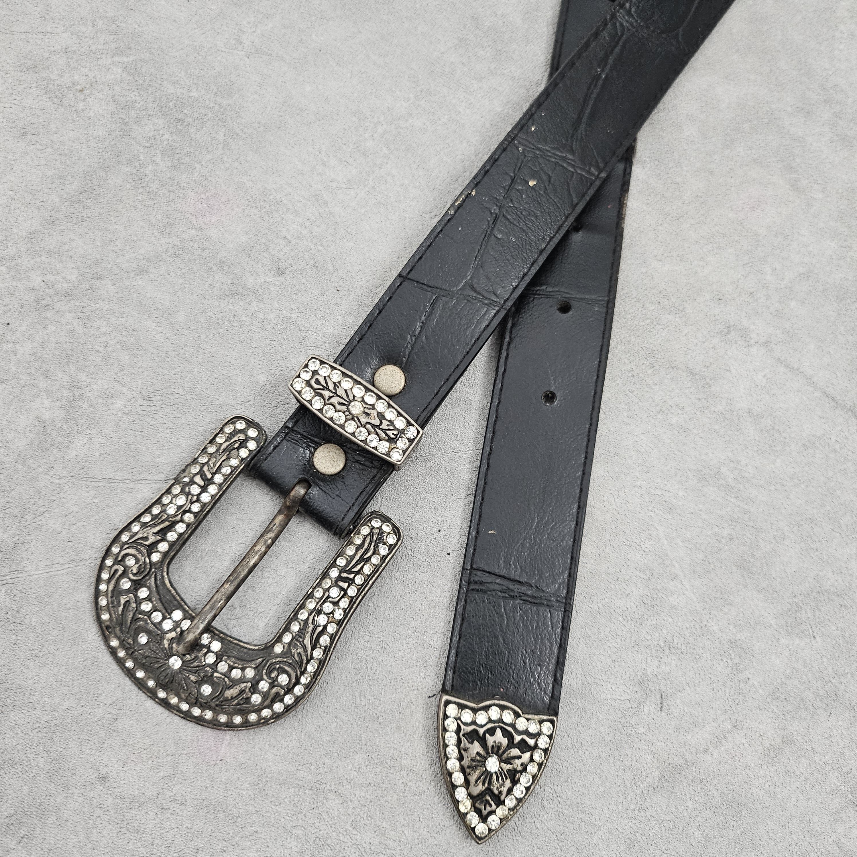 If Six Was Nine Black casual punk goth belt Size ONE SIZE - 2 Thumbnail