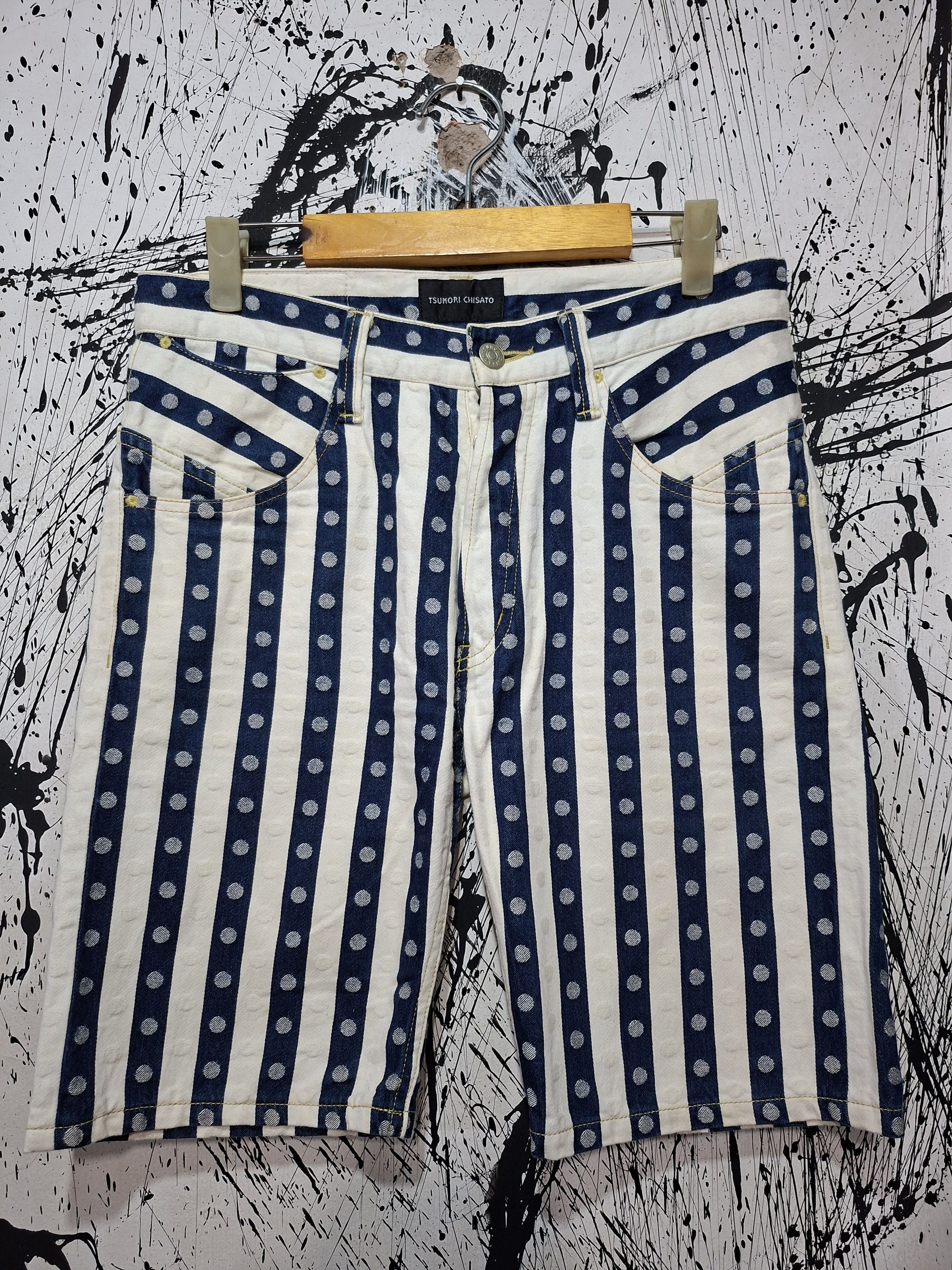 Issey Miyake 90'S ISSEY MIYAKE TSUMORI CHISATO STRIPE AND POLKA DOT PANTS Size US 32 / EU 48 - 1 Thumbnail