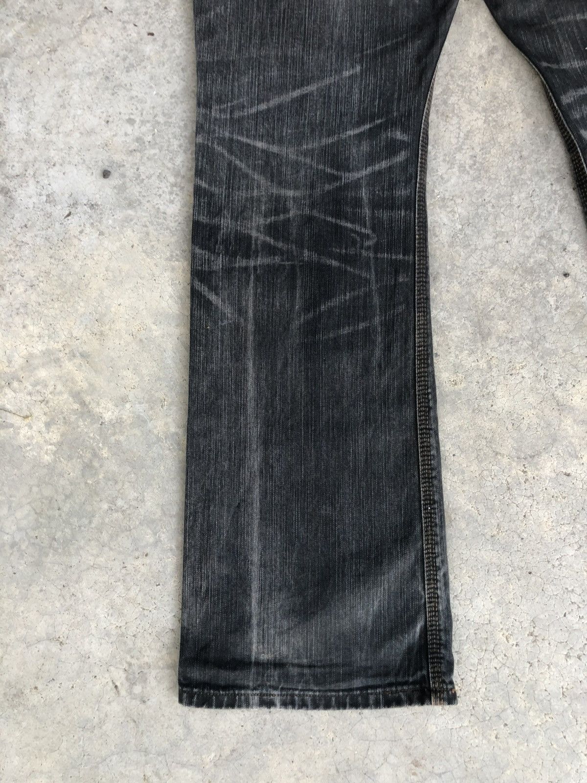 If Six Was Nine Japanese Edwin XV Flared Jeans Distressed Denim Size US 33 - 11 Thumbnail