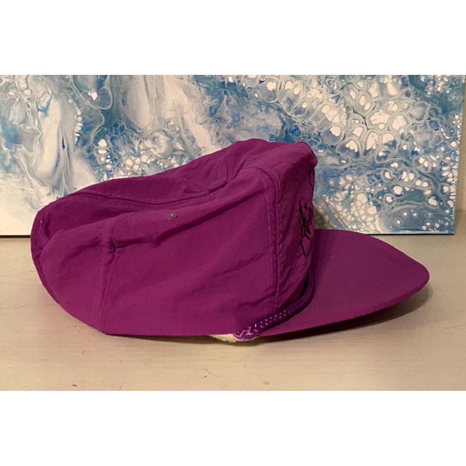 Vintage VINTAGE USAF Air Force Reserve Quick Dry Nylon Adjustable Hat Cap Purple 80s Trucker Hat Mens Adjustable Cap Size ONE SIZE - 3 Thumbnail
