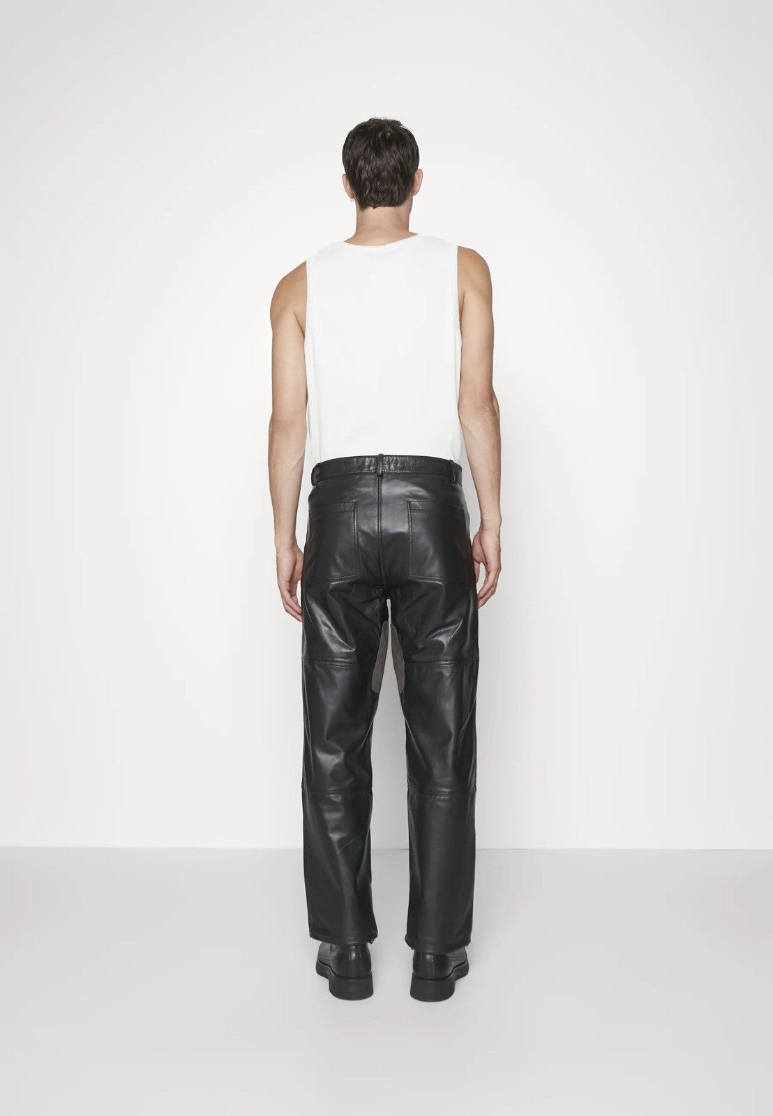Leather !DS! SS23 Studio ID Suede Patch Leather Moto Trousers Size US 34 / EU 50 - 6 Thumbnail