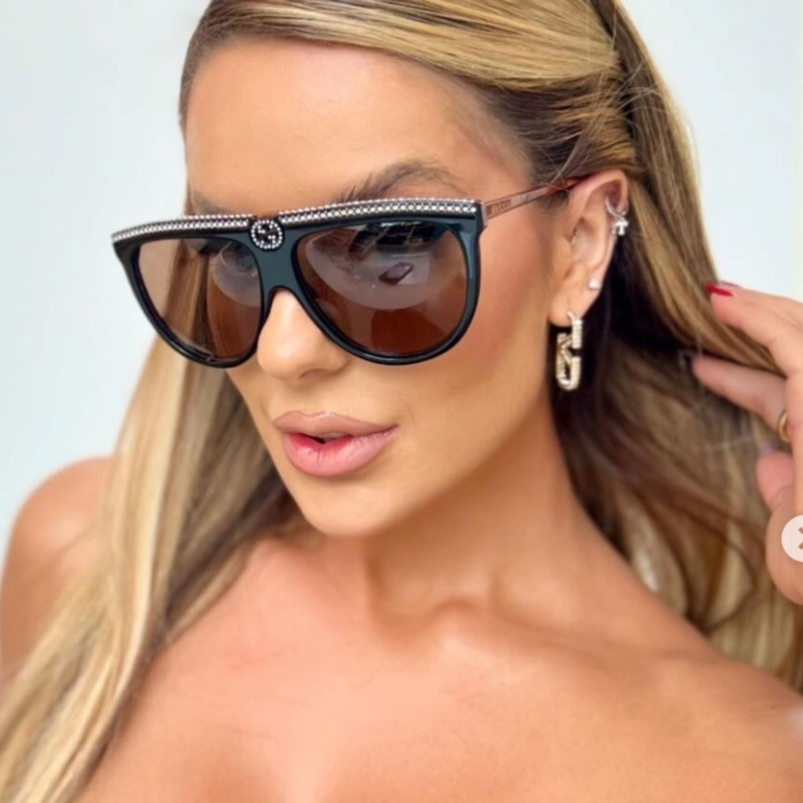 Gucci Gucci NEW GUCCI GG0732S-005 FLAT TOP SHIELD(GG0732S-005-61) Size ONE SIZE - 5 Thumbnail