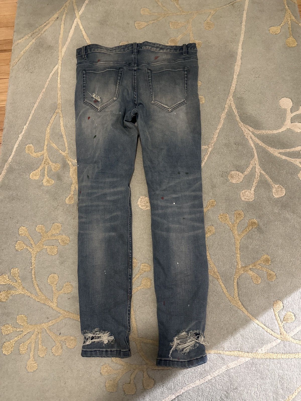 Profound Aesthetic Profound Aesthetic Blue Denim Jeans Distressed Paint Size US 32 / EU 48 - 2 Thumbnail