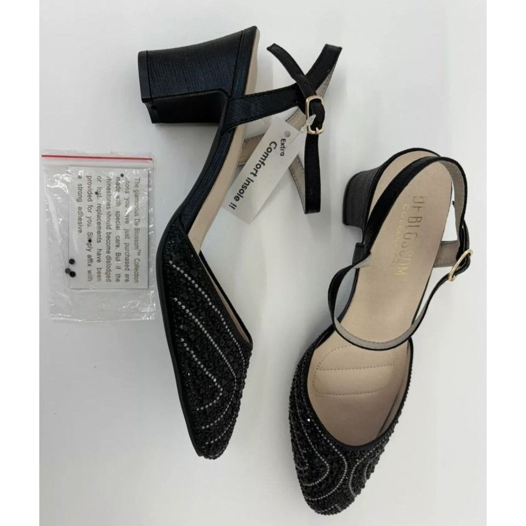 Other DE BLOSSOM / Gloria-10 / Womens Black Rhinestone Heeled Ankl Size US 11 / IT 41 - 7 Thumbnail