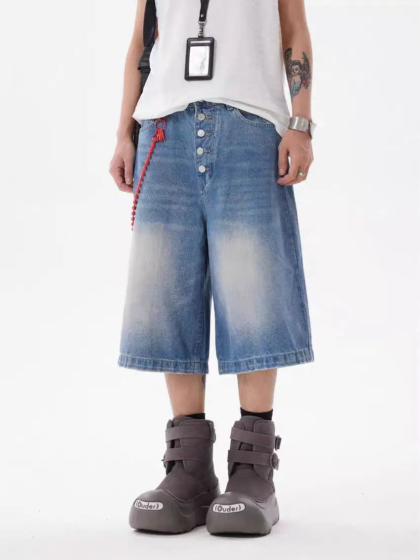 Designer × Japanese Brand Classic Hip Hop Vintage Blue Denim Shorts Size US 30 / EU 46 - 2 Thumbnail