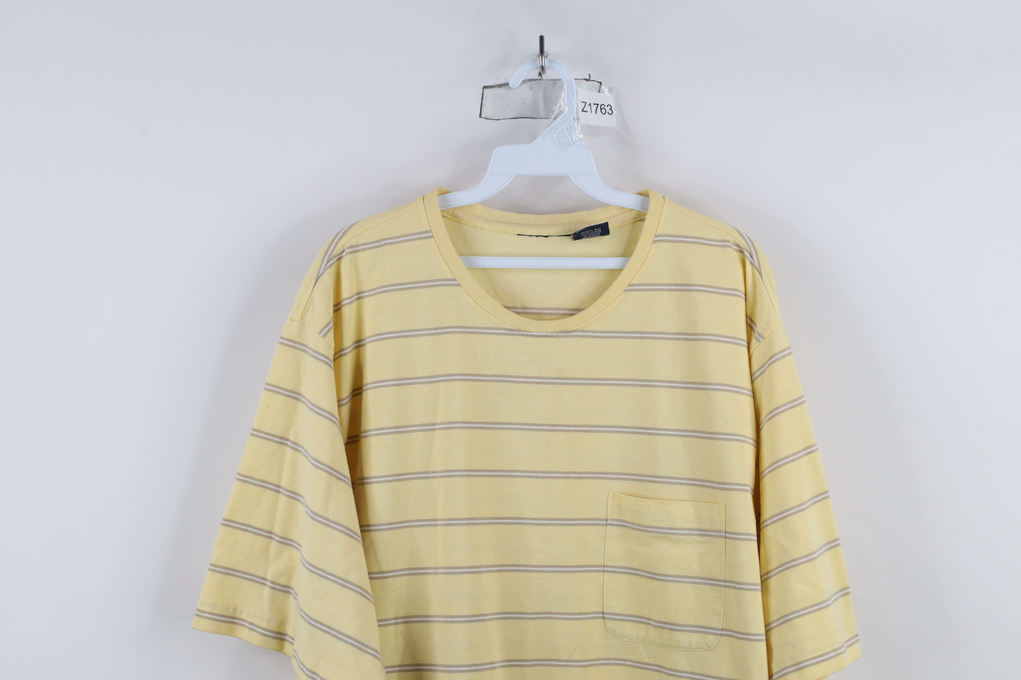 Vintage Vintage 90s Streetwear Striped Short Sleeve Pocket T-Shirt Size US XL / EU 56 / 4 - 2 Thumbnail