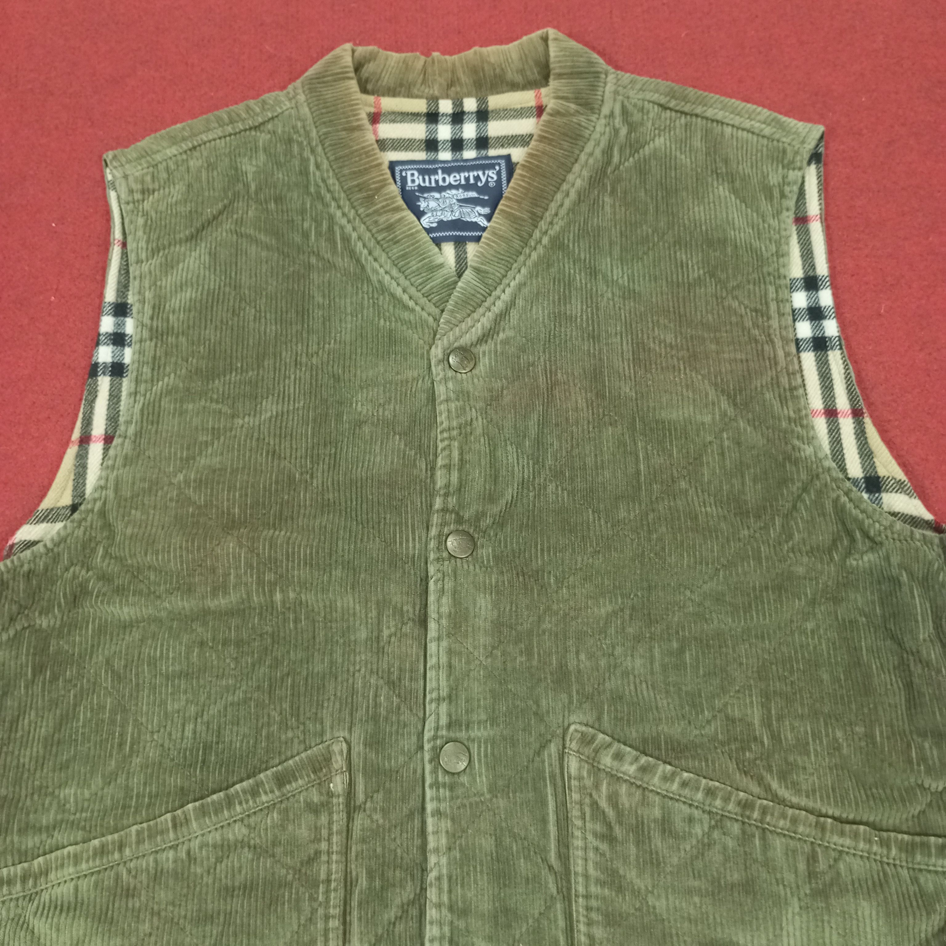 Burberry × Vintage Burberrys Fashion Style Pocket Design Velvet Vest Size US M / EU 48-50 / 2 - 3 Thumbnail