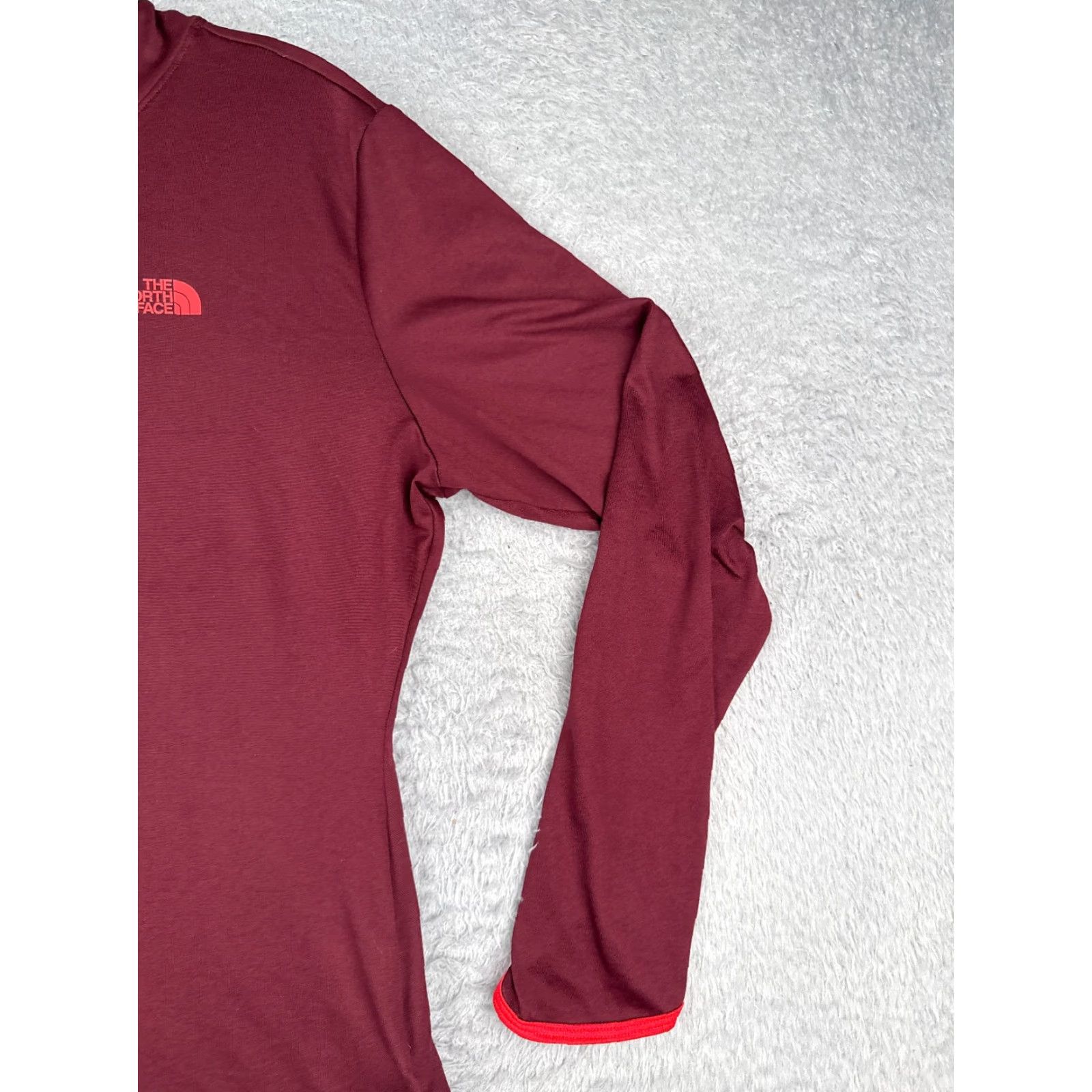 The North Face The North Face Shirt Women Red Long Sleeve Hooded V-Neck Flashdry Polyester Size M / US 6-8 / IT 42-44 - 2 Thumbnail