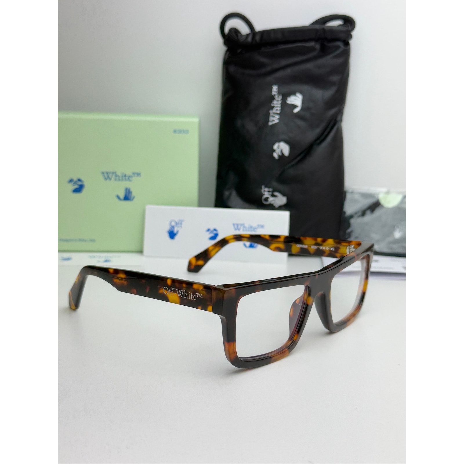 Off-White NEW Off White Style 25 Brown Bluelight Eyeglasses Frames Size ONE SIZE - 4 Thumbnail