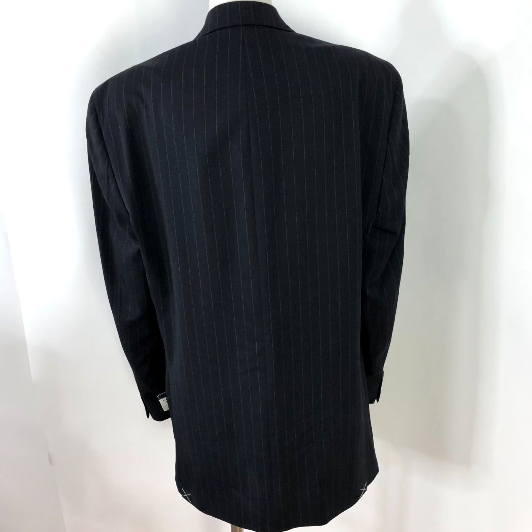Chaps Chaps Suit Jacket Navy Pinstripe Wool 42 Long Wool Read Mens Coat & Suit Jacket With Inner Pockets Size 42R - 3 Thumbnail