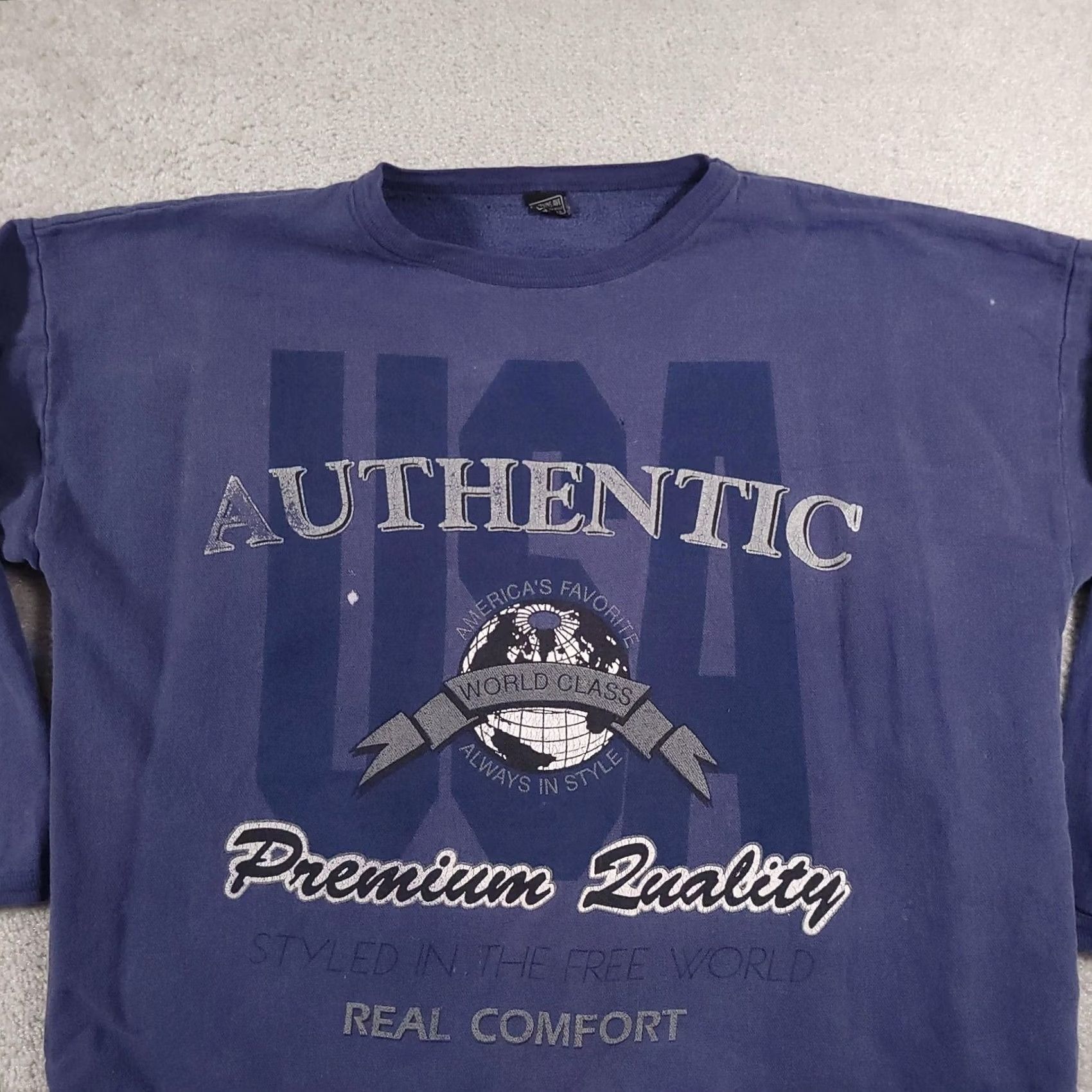 Vintage VINTAGE Tompkins Ave Sweatshirt Adult One Size USA Authentic Premium Comfort 90s Blue Graphic Print Pullover Crewneck Size US M / EU 48-50 / 2 - 3 Thumbnail