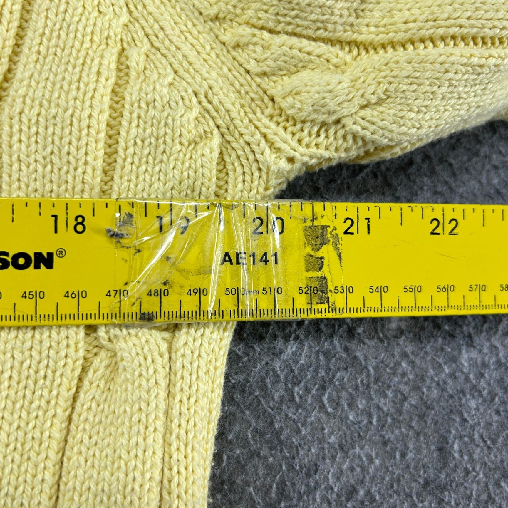 Lands' End VINTAGE Lands' End Sweater Mens M Yellow Pullover Cable Knit Cotton Preppy 80s Men Pullover Crew Neck Long Sleeve Casual Solid 90s Size US M / EU 48-50 / 2 - 7 Thumbnail