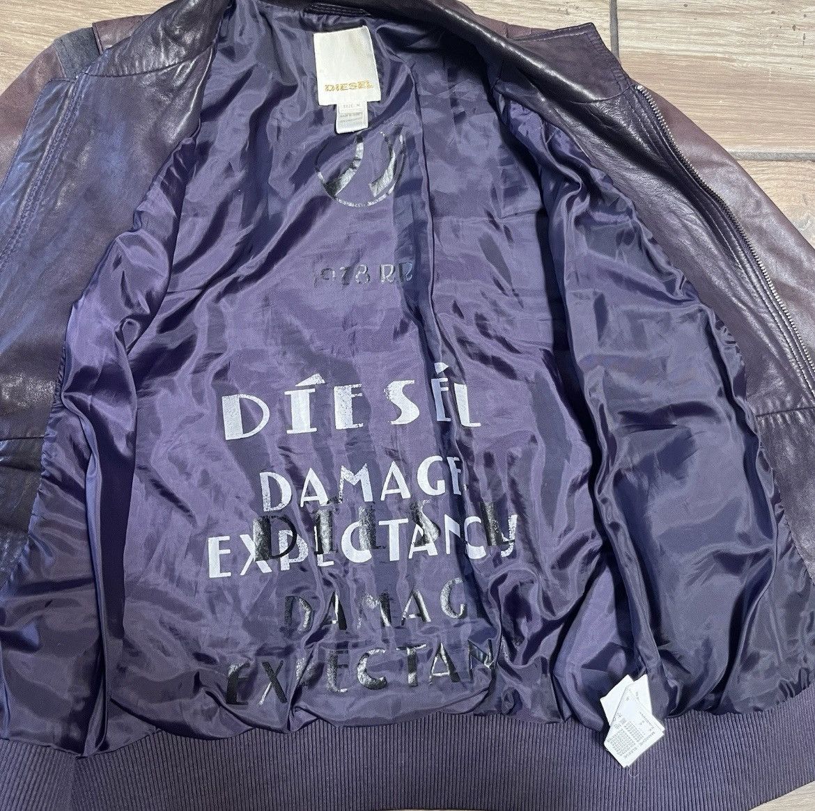 Diesel Vintage Diesel Leather Jacket Womens Medium Bomber Biker Zip Size M / US 6-8 / IT 42-44 - 7 Thumbnail