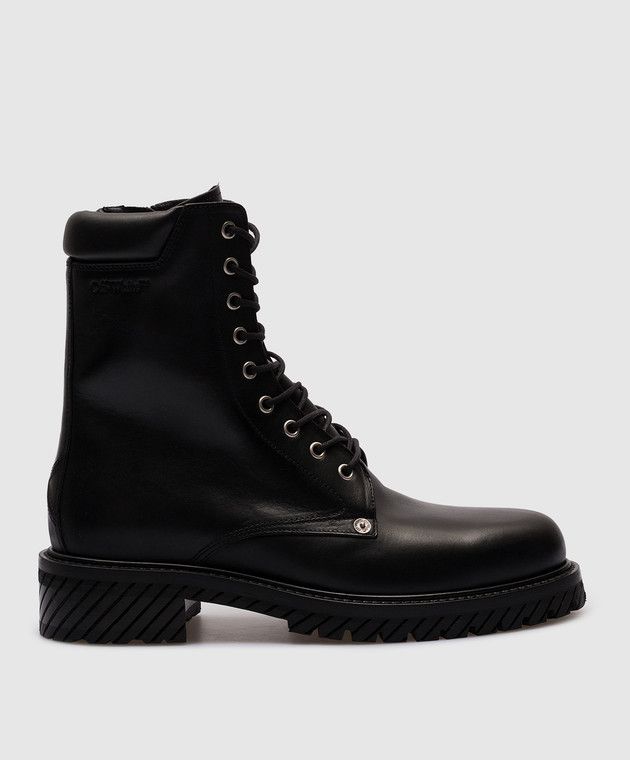 Off-White o1y0225 Logo Ankle Boots in Black Size US 7 / EU 40 - 1 Thumbnail