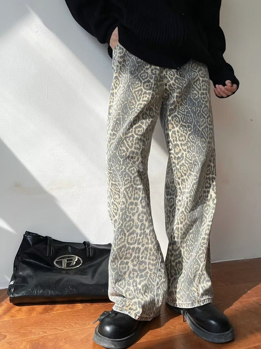 image of Leopard Baggy Pants, Men's (Size 30)