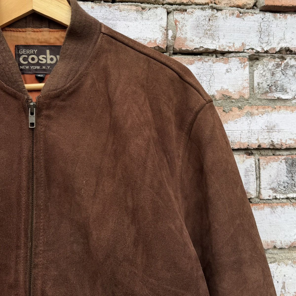 Vintage Vintage Gerry Cosby Suede Leather Bomber Jacket Brown Size US L / EU 52-54 / 3 - 3 Thumbnail