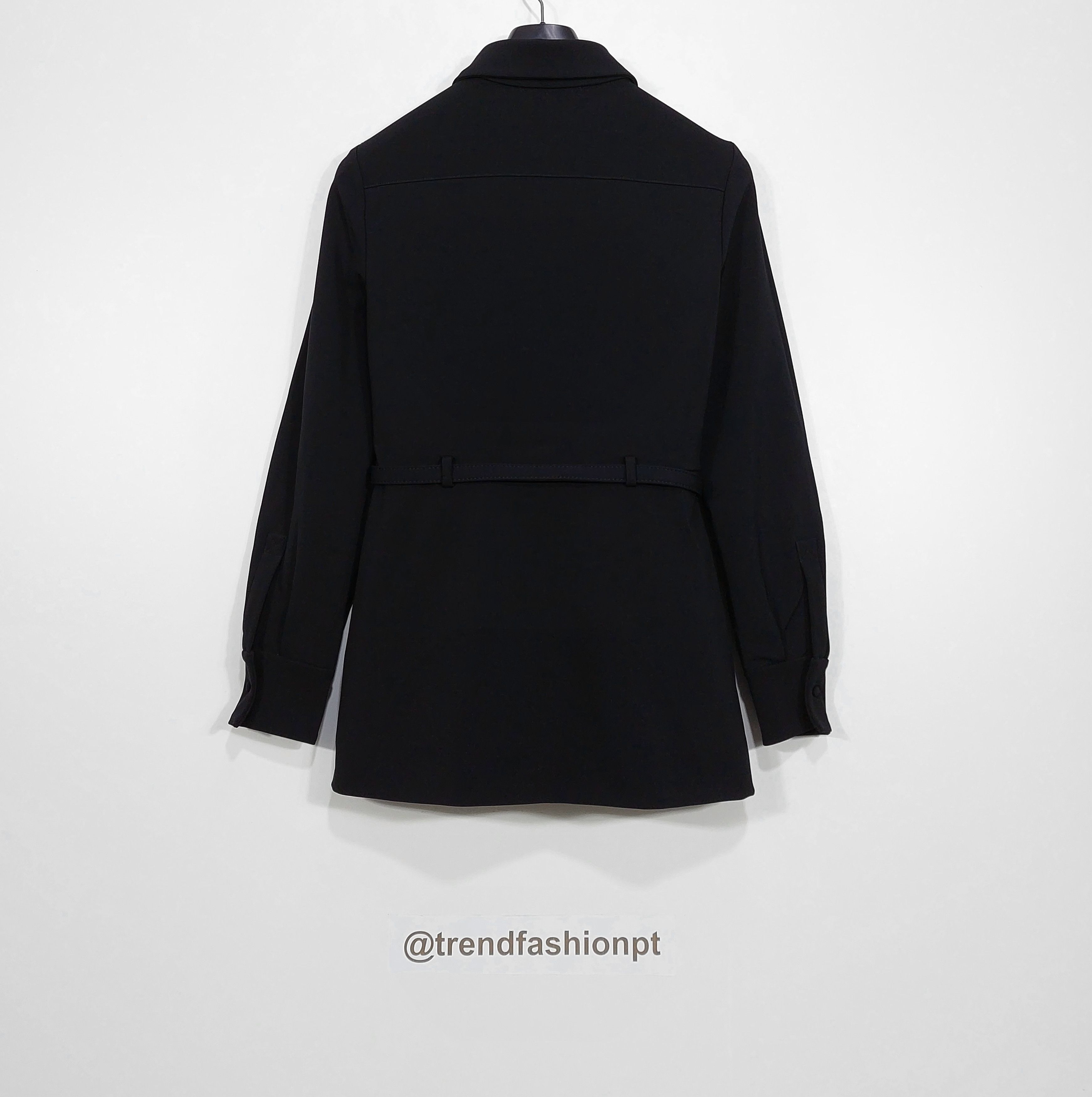RED Valentino belted viscose half zip LS mini dress - black 44 Size M / US 6-8 / IT 42-44 - 11 Thumbnail