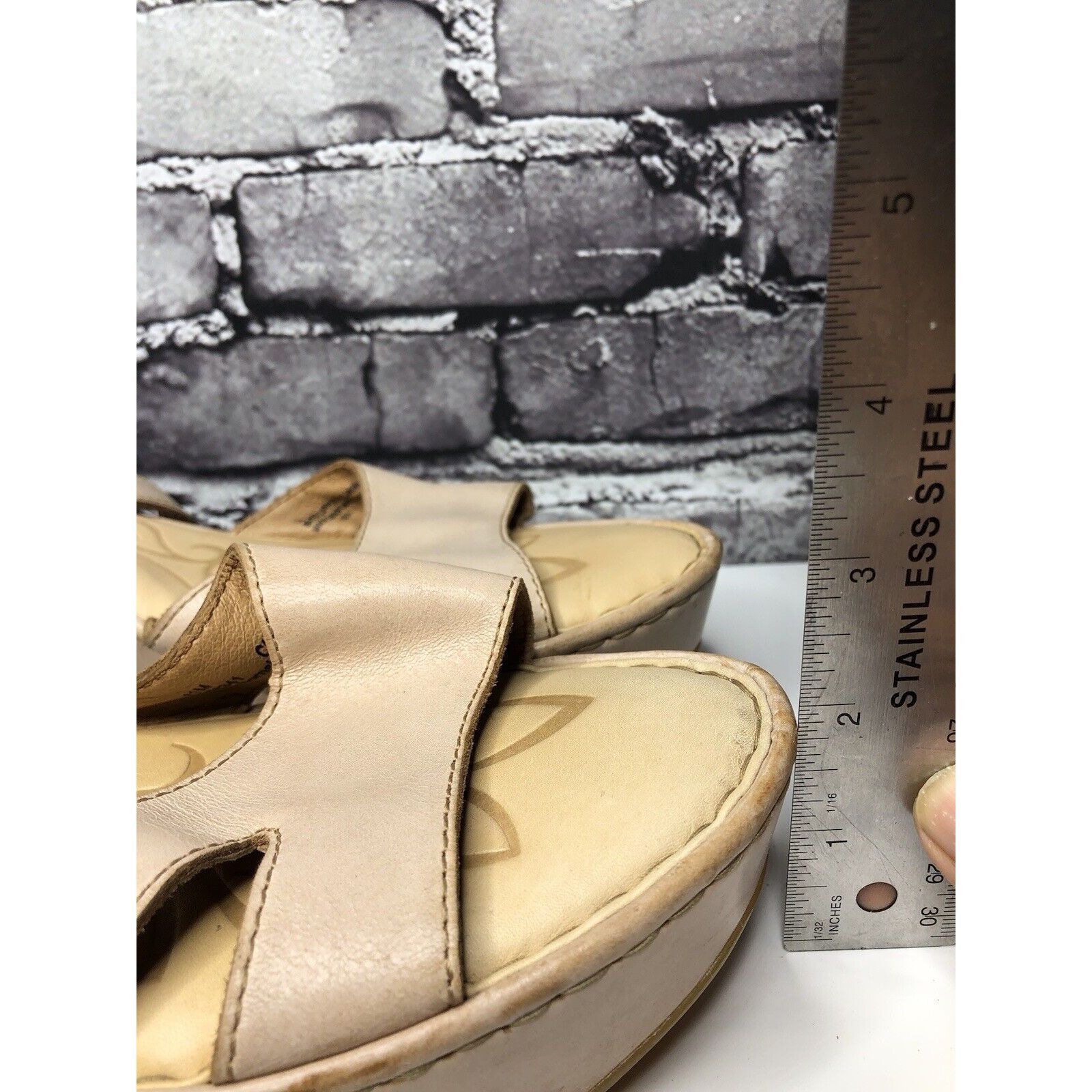 Born Born Light Pink Leather Platform High Wedge Strap Sandals Wo Size US 11 / IT 41 - 11 Thumbnail