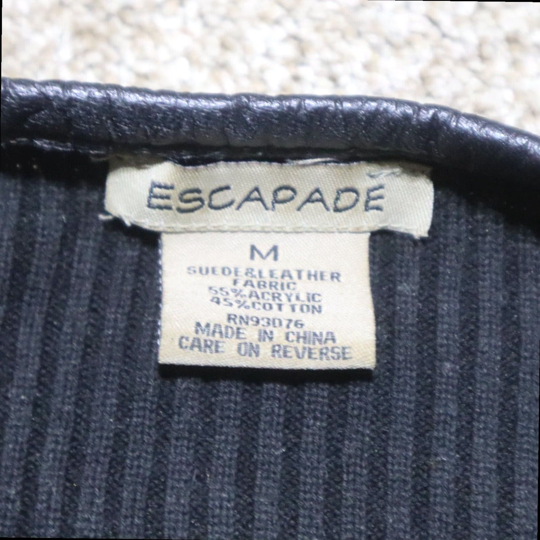 Vintage Escapade Black Leather Biker Jacket Womens Medium Full Zip Size M / US 6-8 / IT 42-44 - 3 Thumbnail