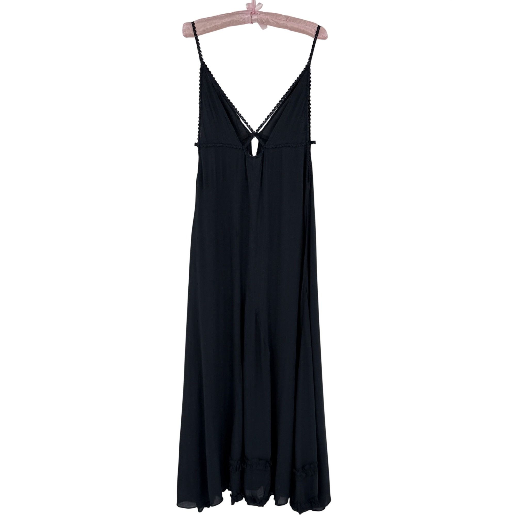 Free People RARE Vtg NWT Free People Gray Lace Crochet Maxi Slip Dress | Size M / US 6-8 / IT 42-44 - 7 Thumbnail