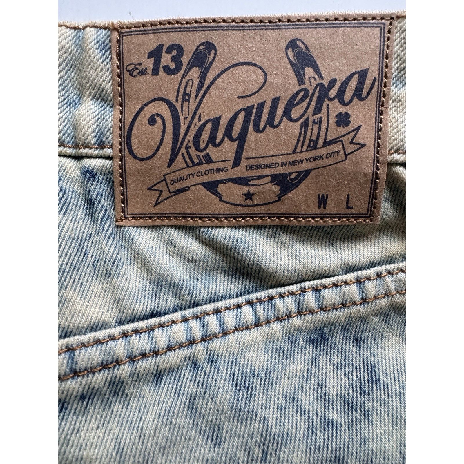 Vaquera VAQUERA Split Side Denim Shorts Acid Wash NWT size 27 Size 27" / US 4 / IT 40 - 4 Thumbnail